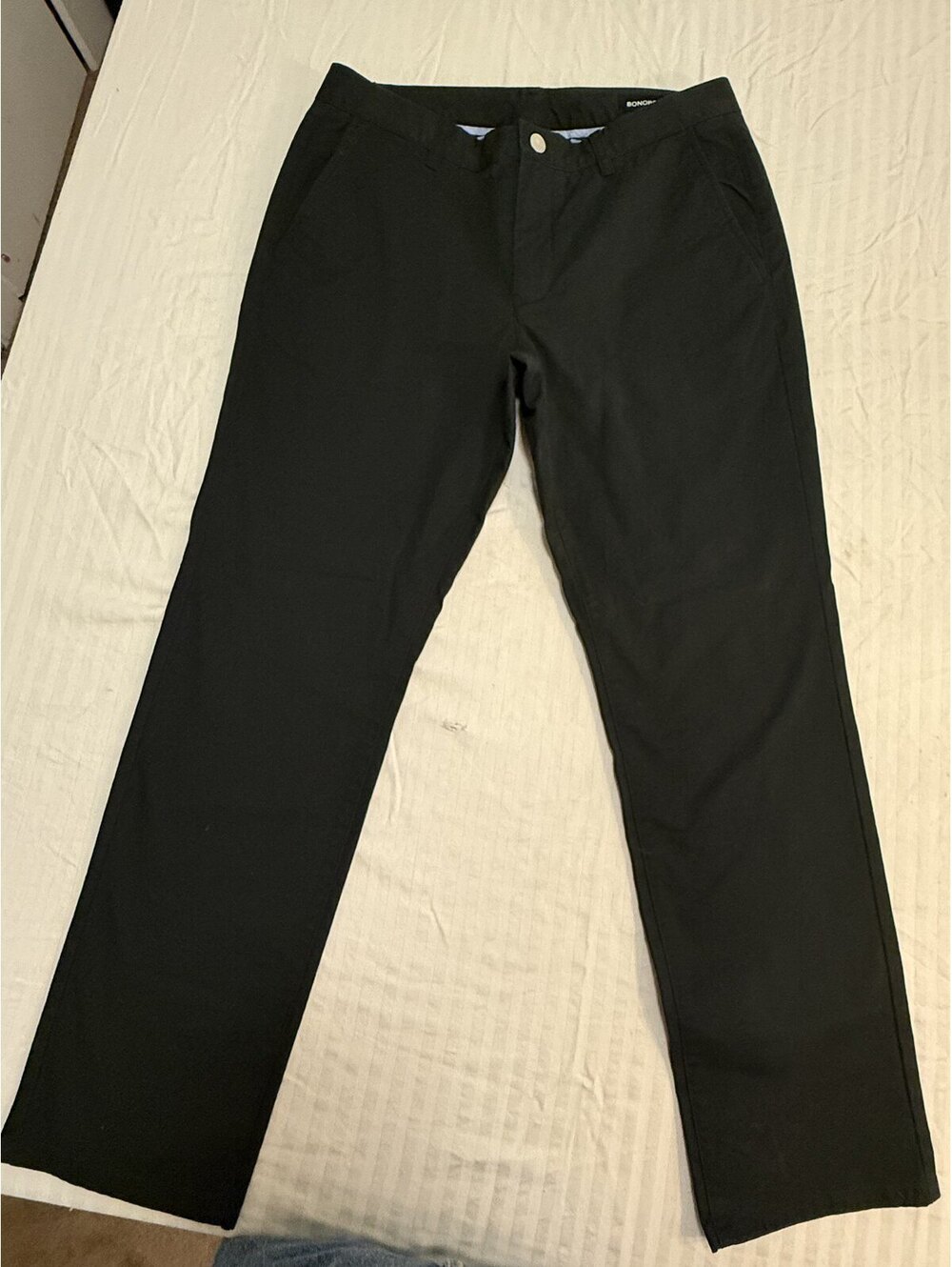 Bonobos Chino Pants Men's 33x30 Black Slim Straight Flat Front Chinos
